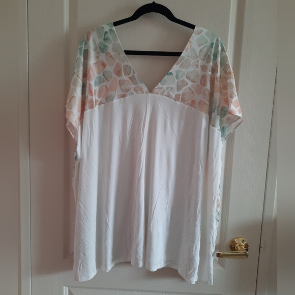 Addition Elle Print Short Sleeve Blouse Top NWT - Picture 2 of 11